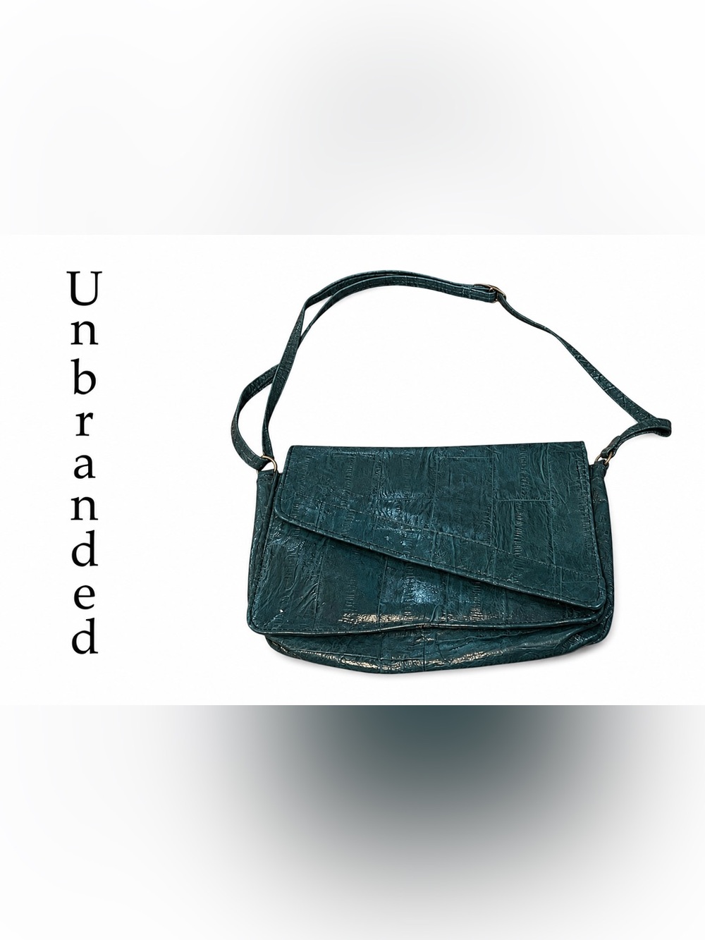 Vintage Teal Embossed Crossbody Purse Envelope Flap Shoulder Bag Retro